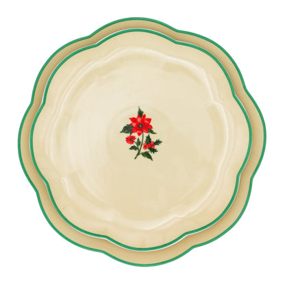 Fabled Flora Scalloped Dinner Plate - Case of 12 Plates (+3 Bonus Plates)