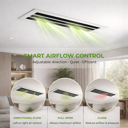 6x14 Air Vent Cover (Duct Opening) - White Aluminum Linear Slot Diffuser Type S