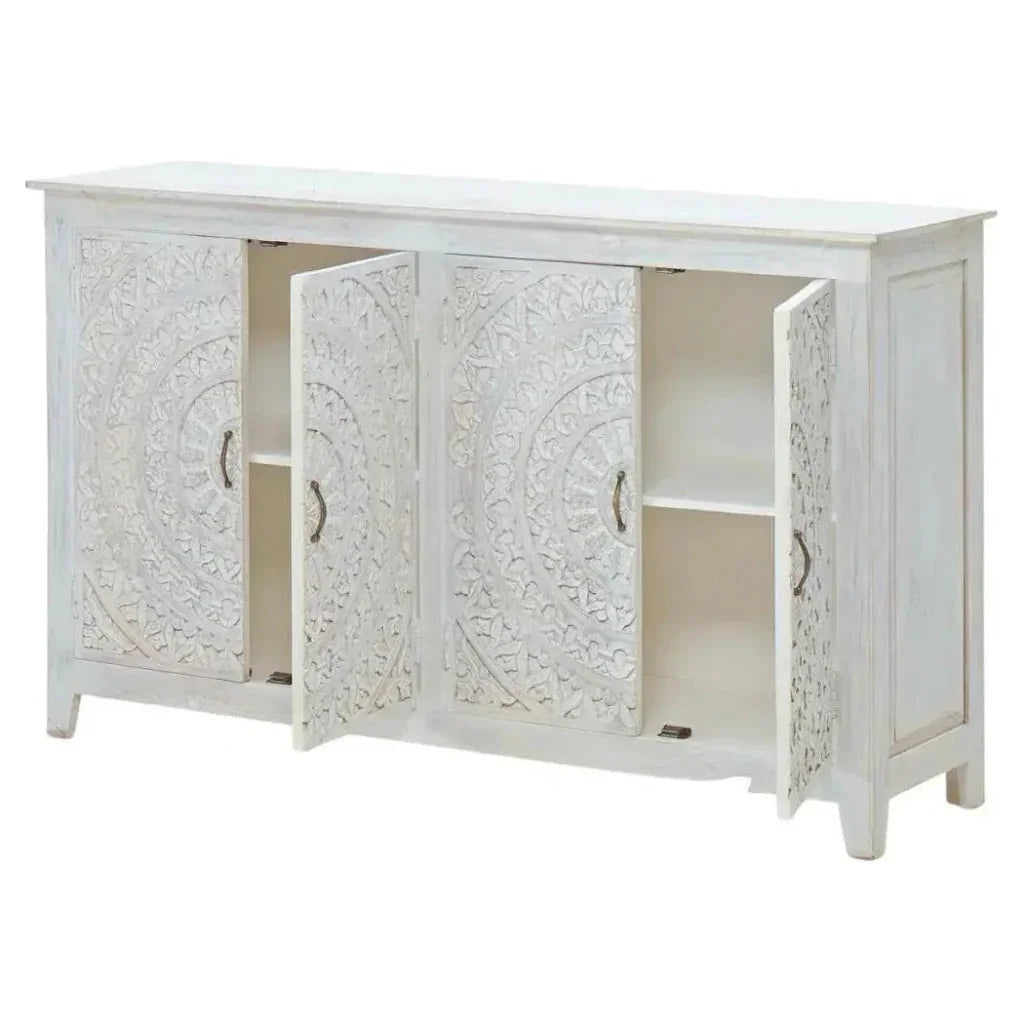 Feyloren Four Doors White Credenza