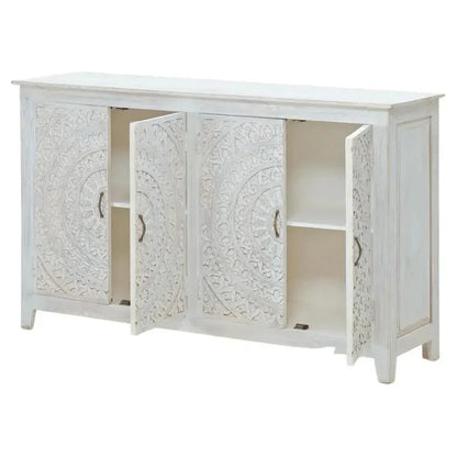 Feyloren Four Doors White Credenza
