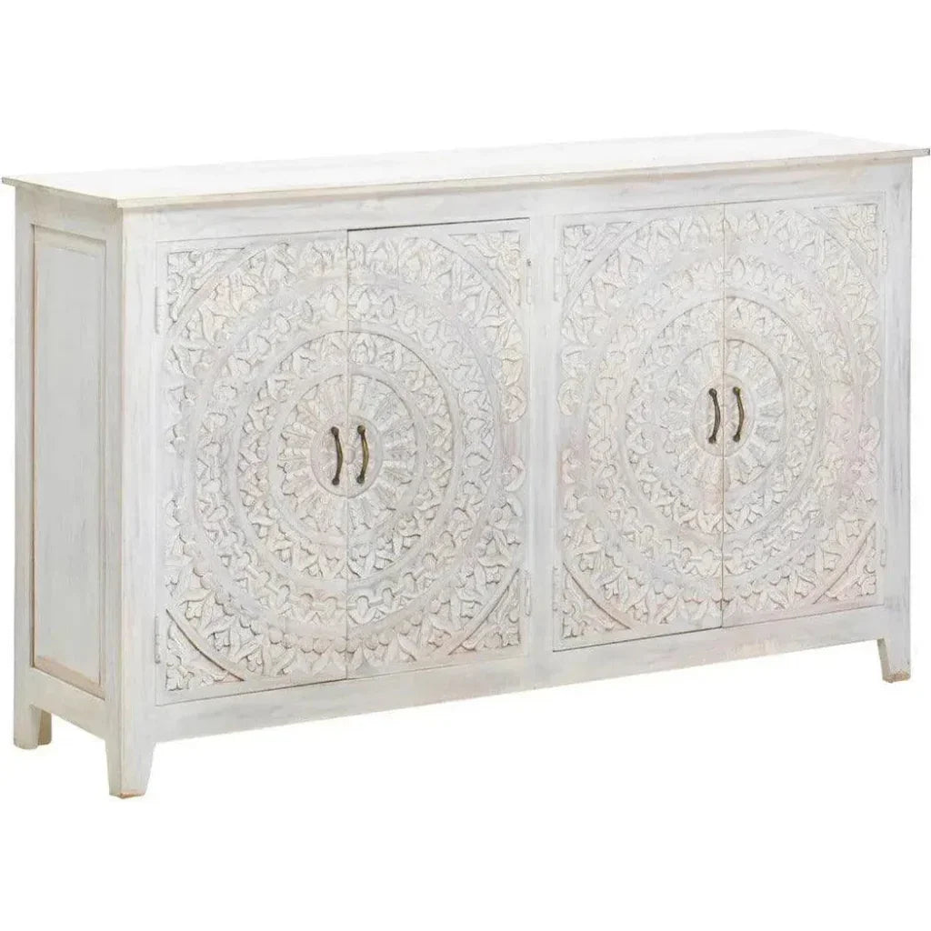 Feyloren Four Doors White Credenza