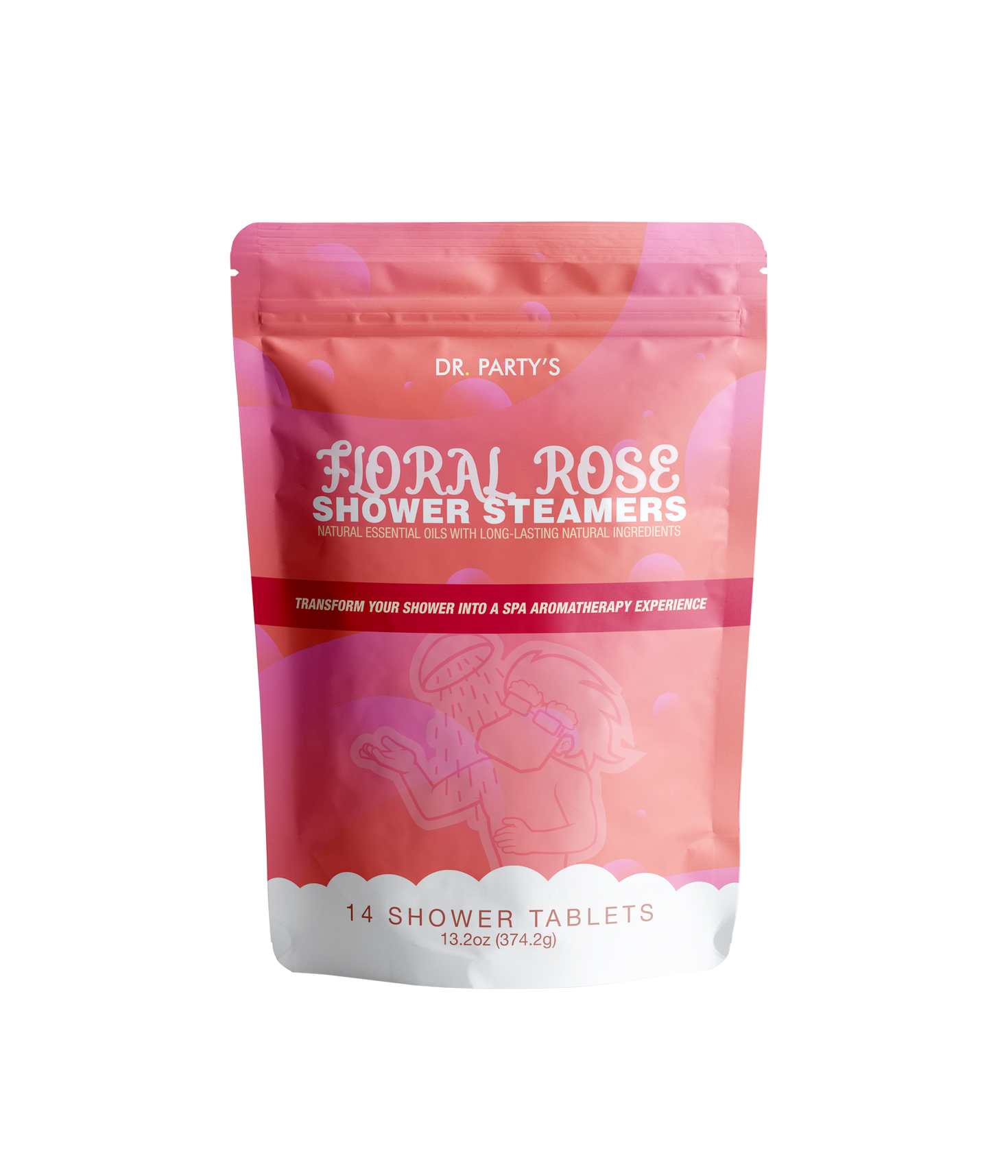 Floral Rose Scented Shower Steamers - Aromatherapy Shower Bombs, Dermatologist Approved, Pack of 14