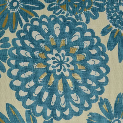 Flower Pops Peacock Blue Throw Pillow Insert