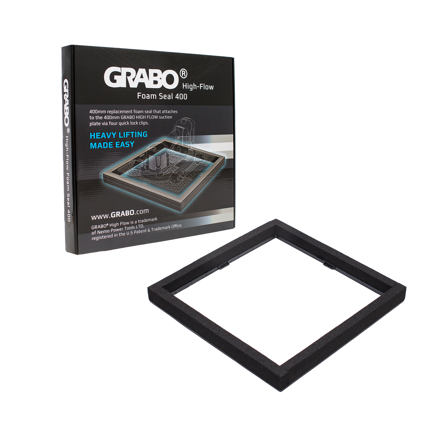 GRABO HighFlow Foam Seal 400, 16x16in Pad, Holds 242 lb