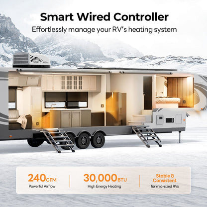 Fogatti InstaHeat 30K BTU RV Furnace, Ducted Propane Heater with Smart Remote Control,12V DC