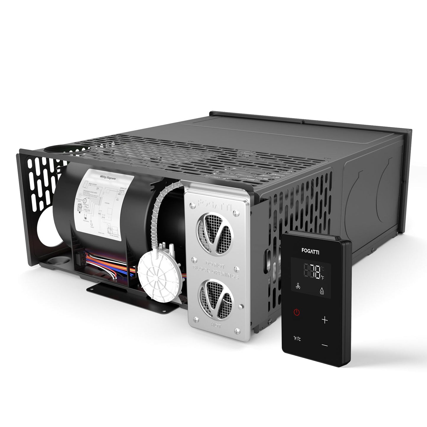 Fogatti InstaHeat 30K BTU RV Furnace, Ducted Propane Heater with Smart Remote Control,12V DC