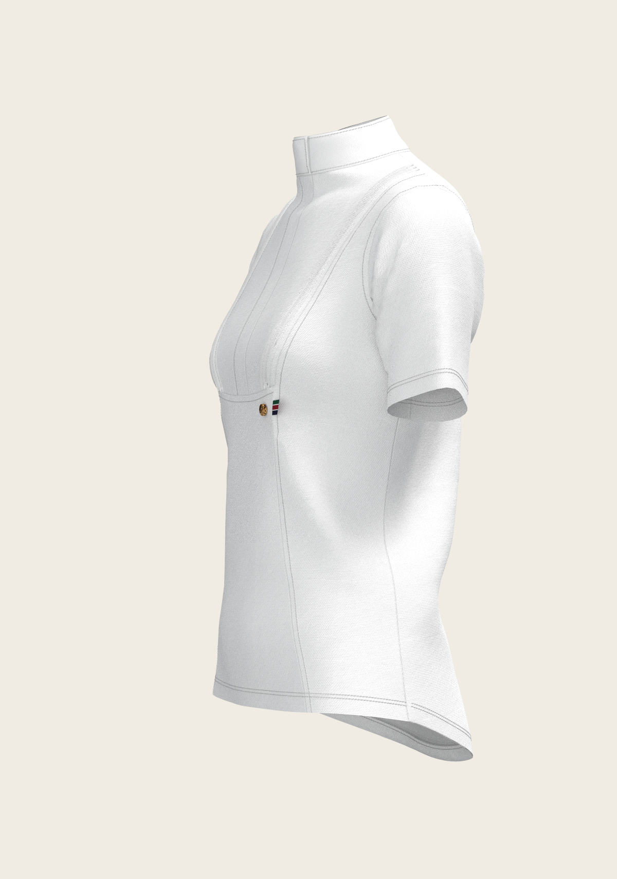 Short Pleated Short Sleeve Show Shirt