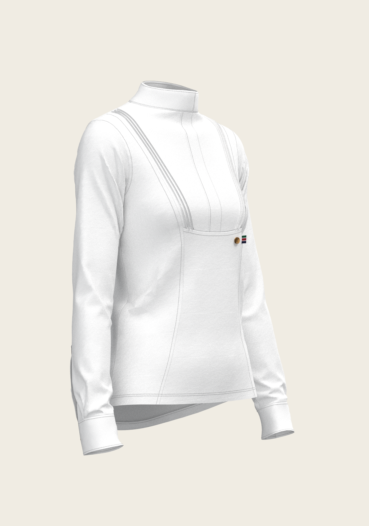 Short Pleated Long Sleeve Show Shirt