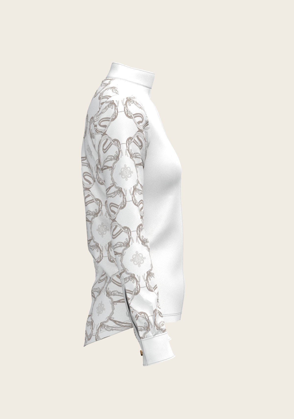 Roped Bridles on White Long Sleeve Show Shirt