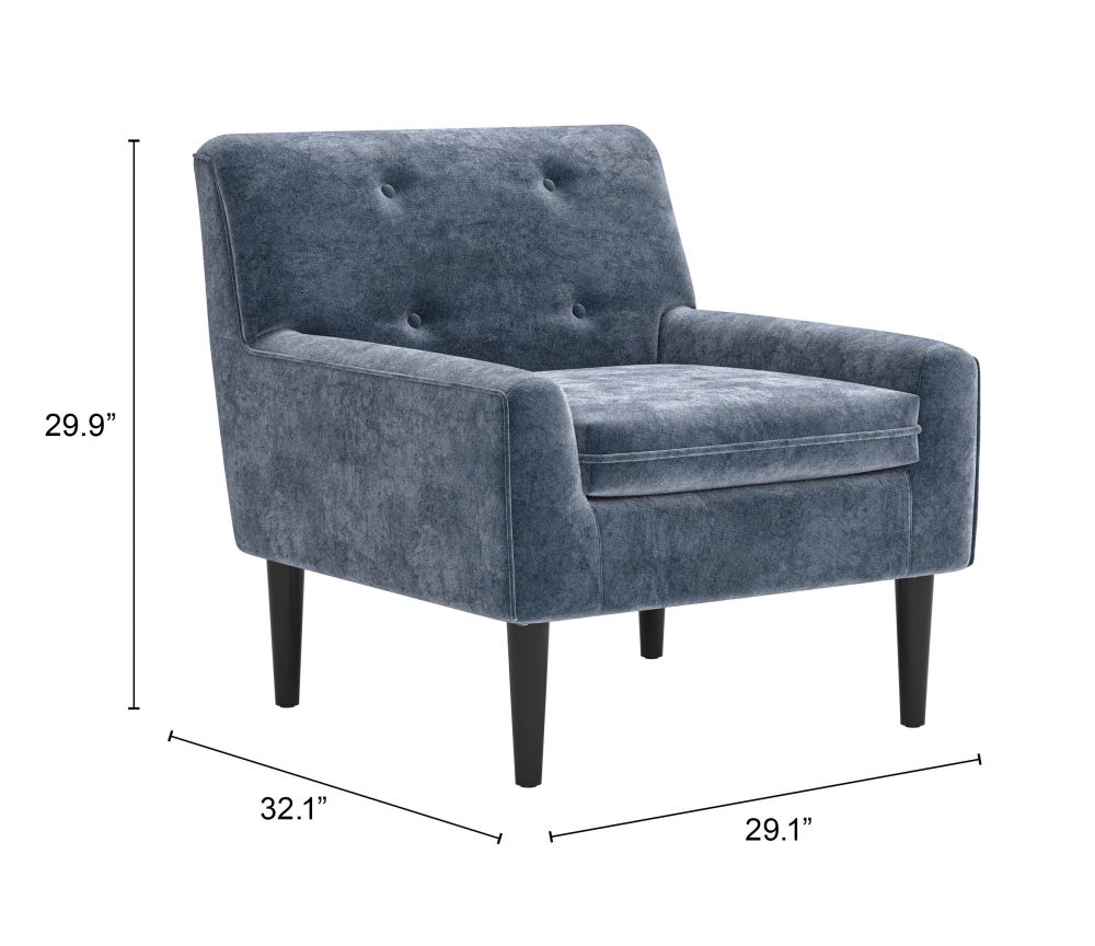 Frankfurt Blue Velvet Club Chair