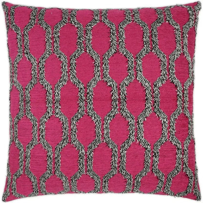 Fringed Fuchsia Red Throw Pillow With Insert