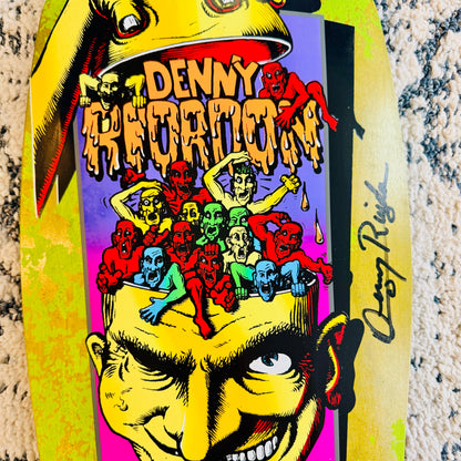 Denny Riordon Men-in-the-Head ONE OF A KIND 10.6”x32” HAND-PAINTED & AUTOGRAPHED Deck (1 of )