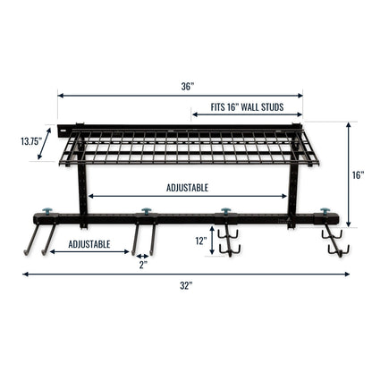 G-Hike & Camp + Shelf | Adjustable Wall Storage System | Holds 300 lbs