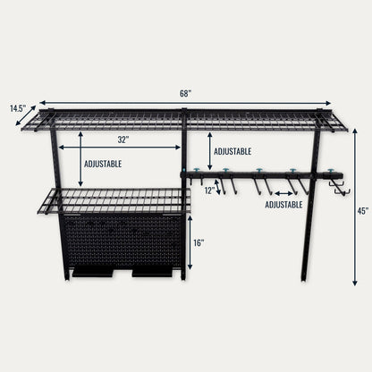 G-Tool Pro | Adjustable Wall Storage System | Holds 500 lbs