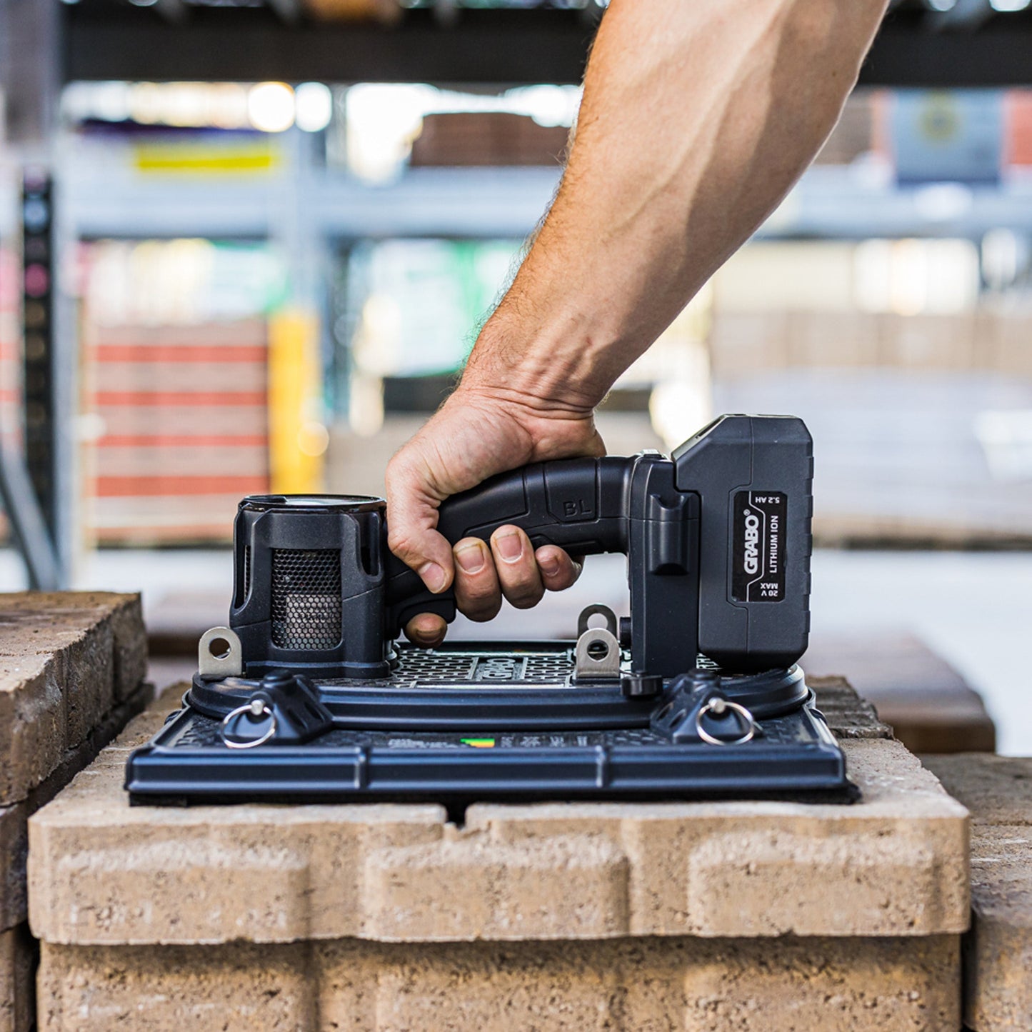 GRABO HighFlow Cordless Suction Gripster for Porous Pavers, 242 lb