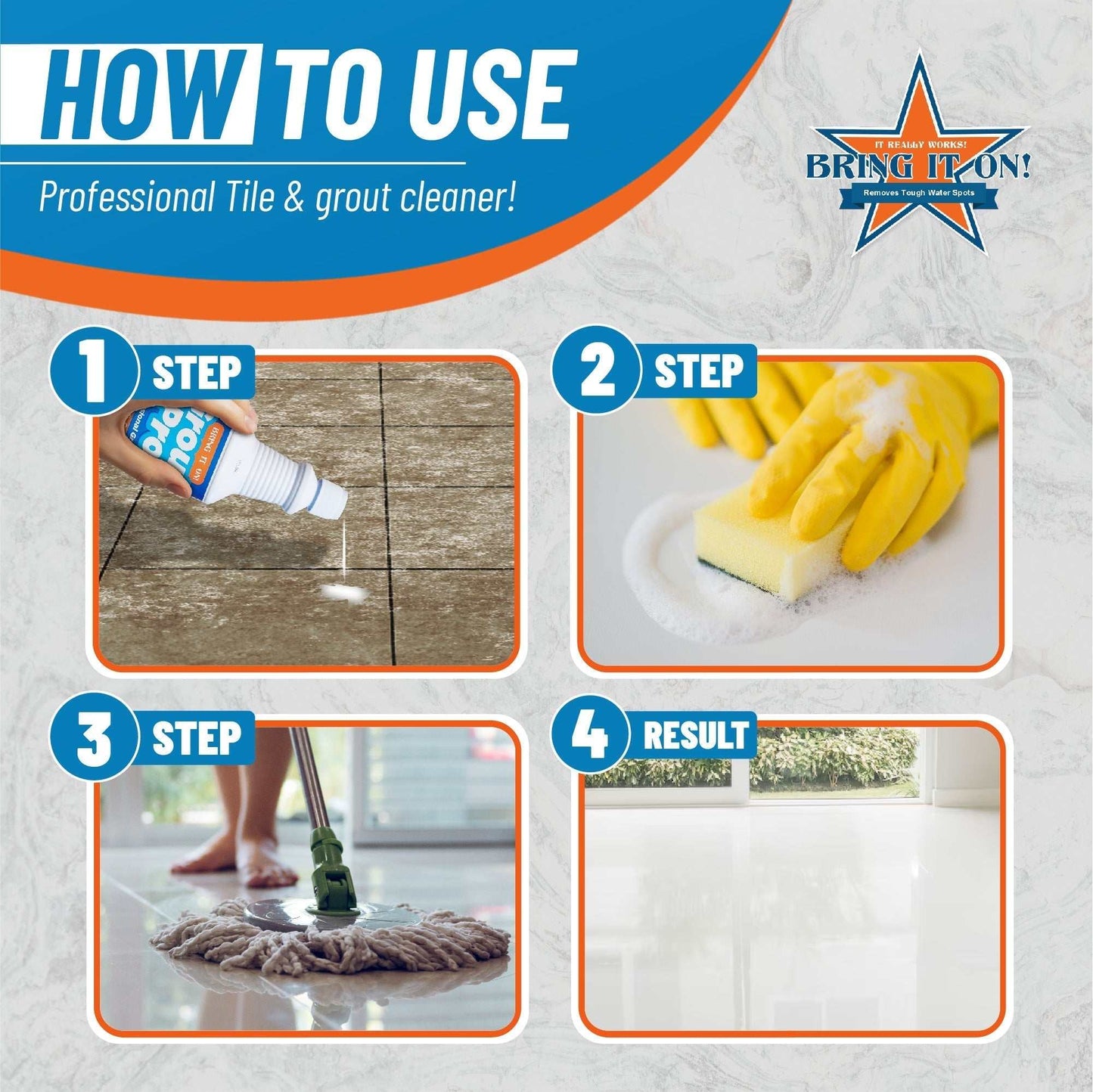 Bring It On Grout Pro Professional Tile and Grout Cleaner 32 Ounce