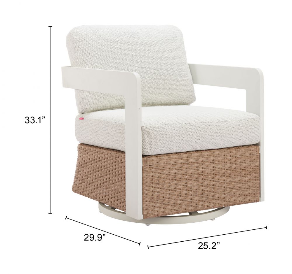 Gelo Olefin Fabric Outdoor Swivel Chair