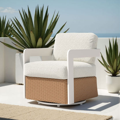 Gelo Olefin Fabric Outdoor Swivel Chair