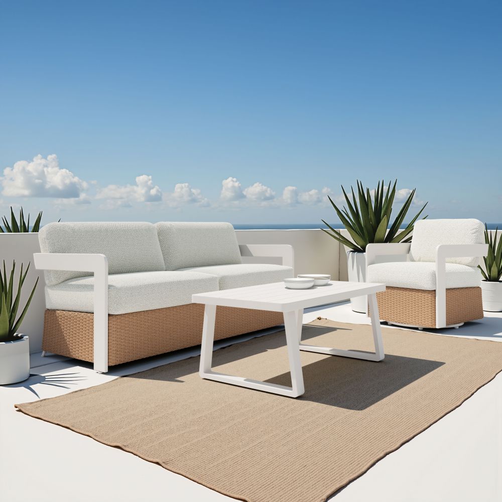 Gelo Olefin Fabric Outdoor Swivel Chair