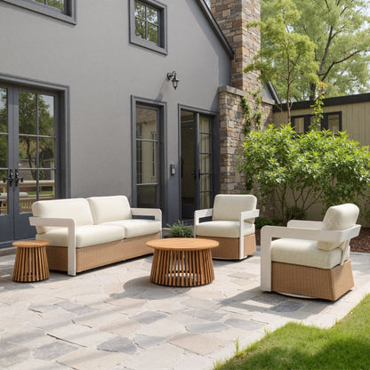 Gelo Olefin Fabric Outdoor Swivel Chair