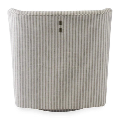 Grace Fabric Striped Sawivel Club Chair