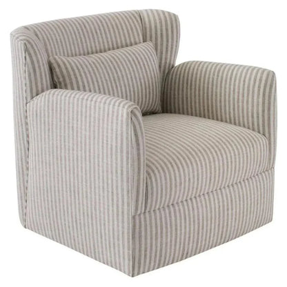 Grace Fabric Striped Sawivel Club Chair
