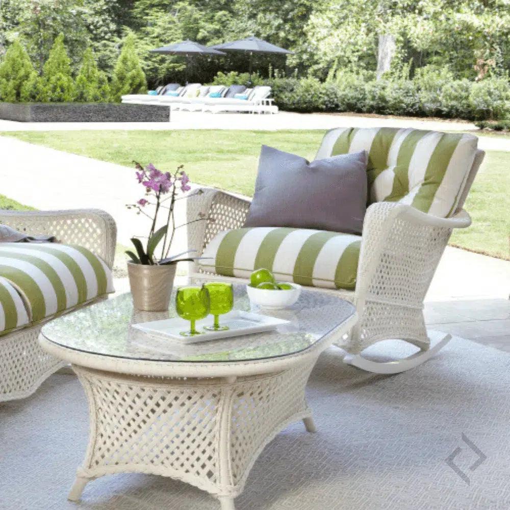 Grand Traverse Patio Glider Loveseat Sunbrella Cushions