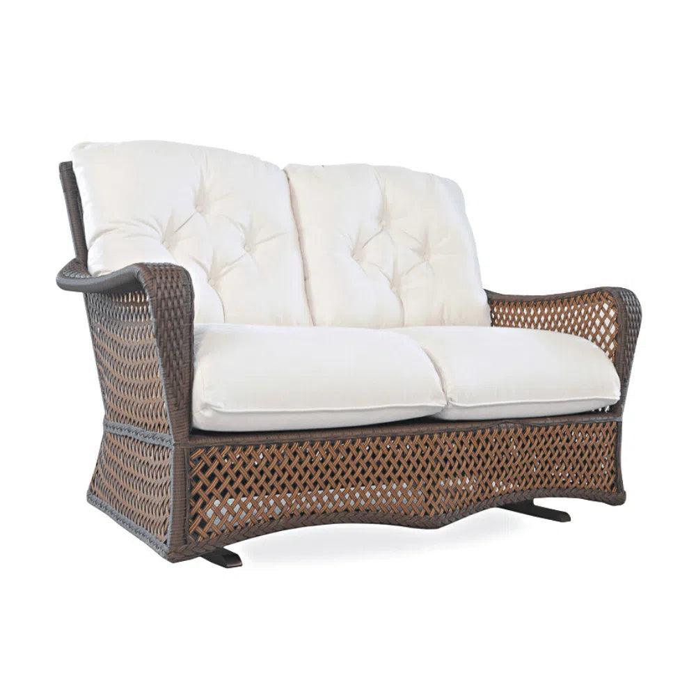 Grand Traverse Patio Glider Loveseat Sunbrella Cushions