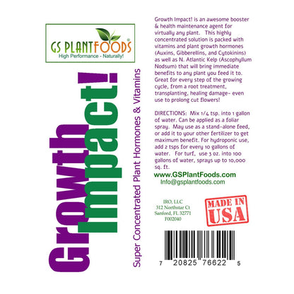 Growth Impact Super Plant Vitamins and Hormones- 8 ounce bottle