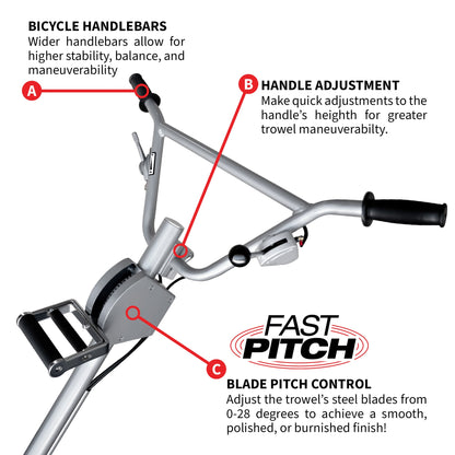 46" Honda Concrete Fast Pitch Power Trowel with 13HP Honda GX390 Finishing Blades Finishing Tool