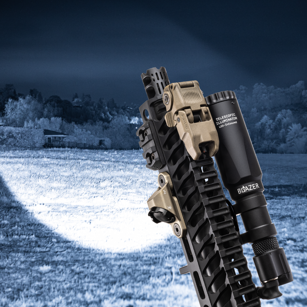 LED IR Illuminators - Rifle Mounted + Nylon Wraps (IP65)