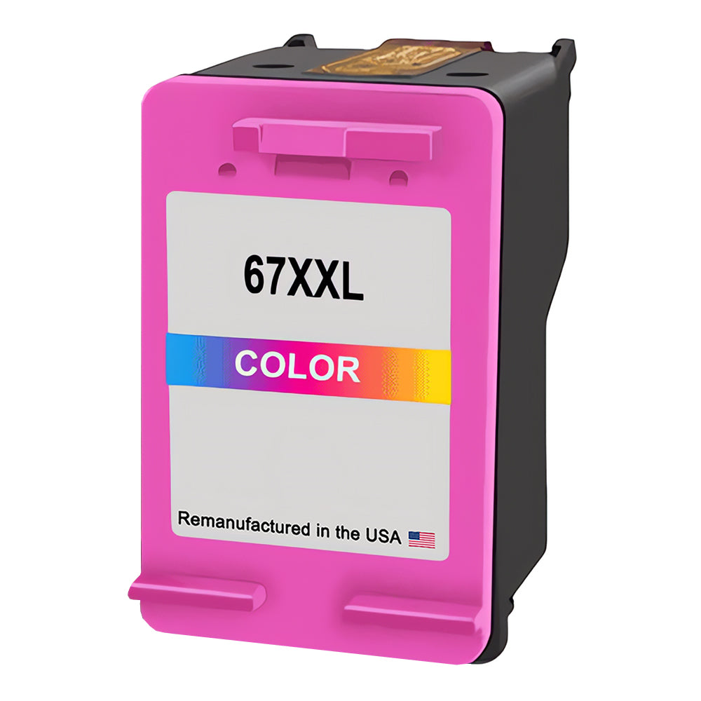 U.S. Remanufactured for HP 67XXL (6ZA16AN) Tri-Color High Yield Ink Cartridge