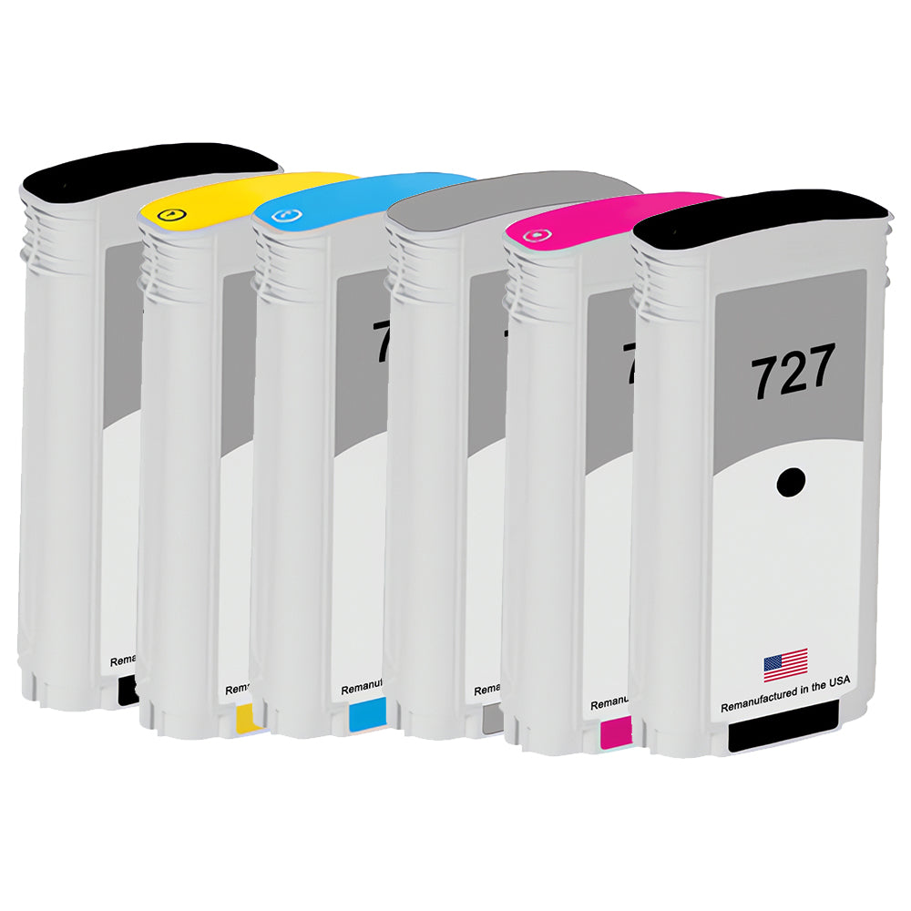 U.S. Remanufactured for HP 727 130mL 6-Pack Ink Cartridges