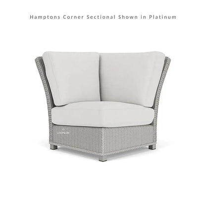 Hamptons Outdoor Wicker L-Shaped Sectional With Table