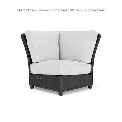 Hamptons Outdoor Wicker L-Shaped Sectional With Table
