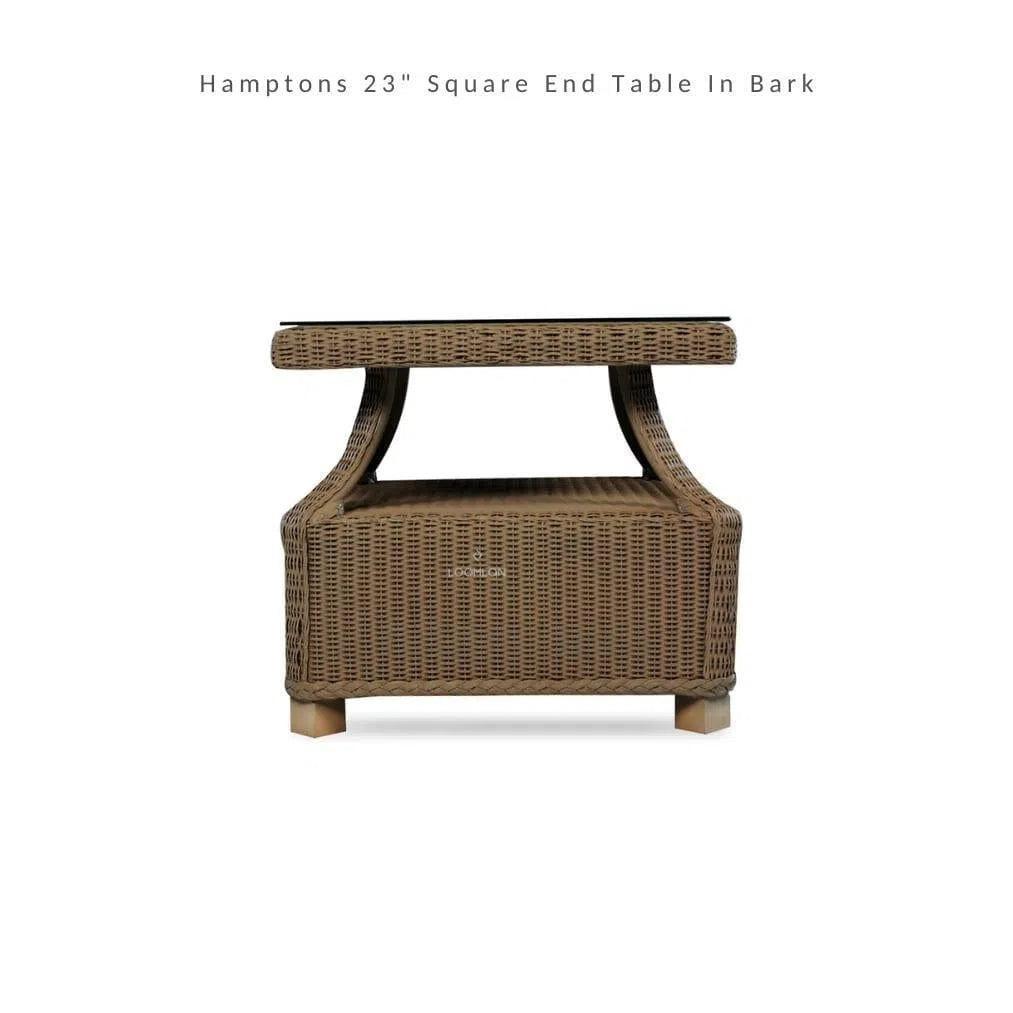 Hamptons Outdoor Wicker Lounge Chair with Side Table Set