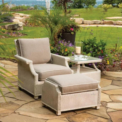 Hamptons Outdoor Wicker Lounge Chair with Side Table Set