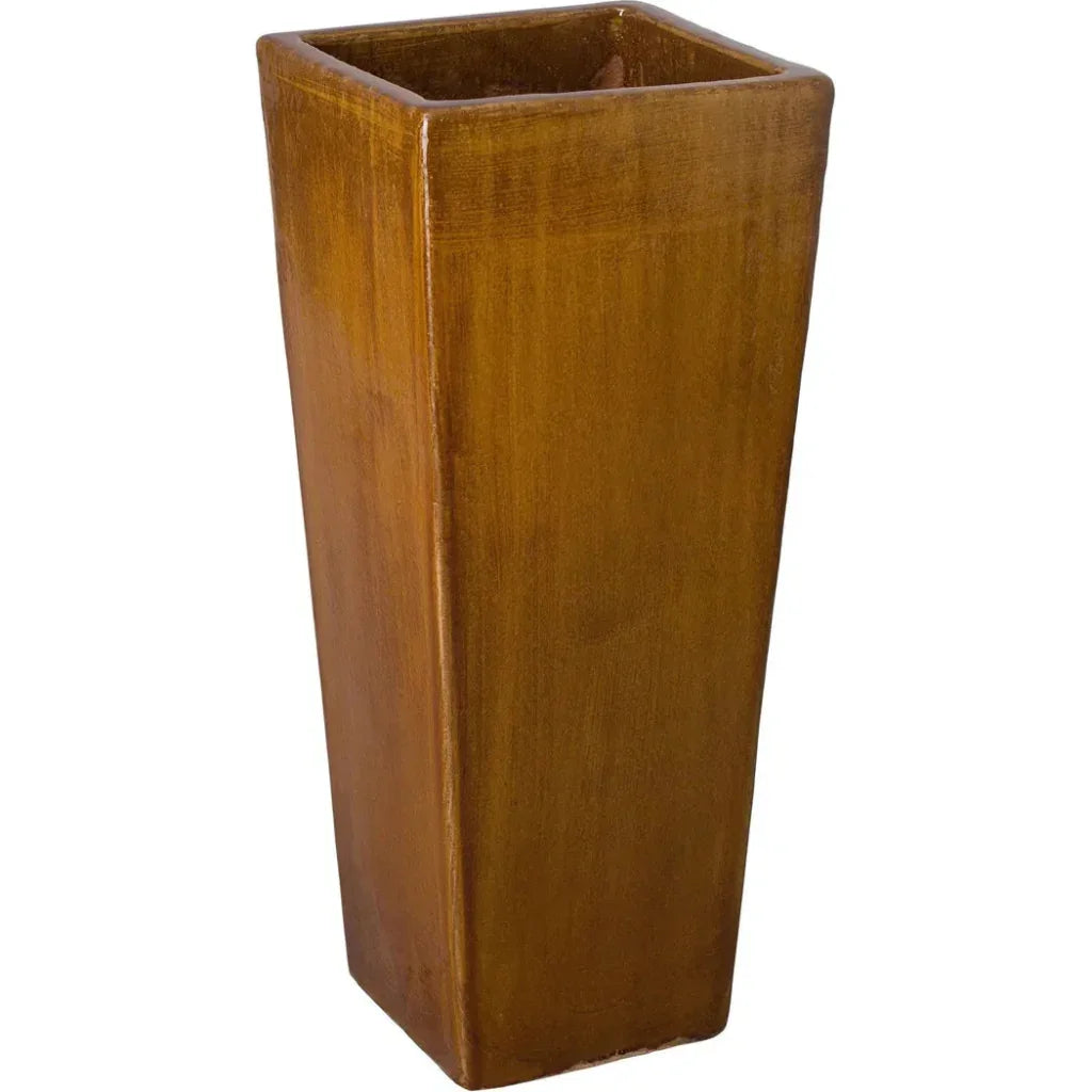 Handcrafted Square Outdoor Ceramic Pot