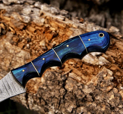 Knives with Belt Sheath – Handmade 8" Rasp Steel Sheep Horn Hunting Knife