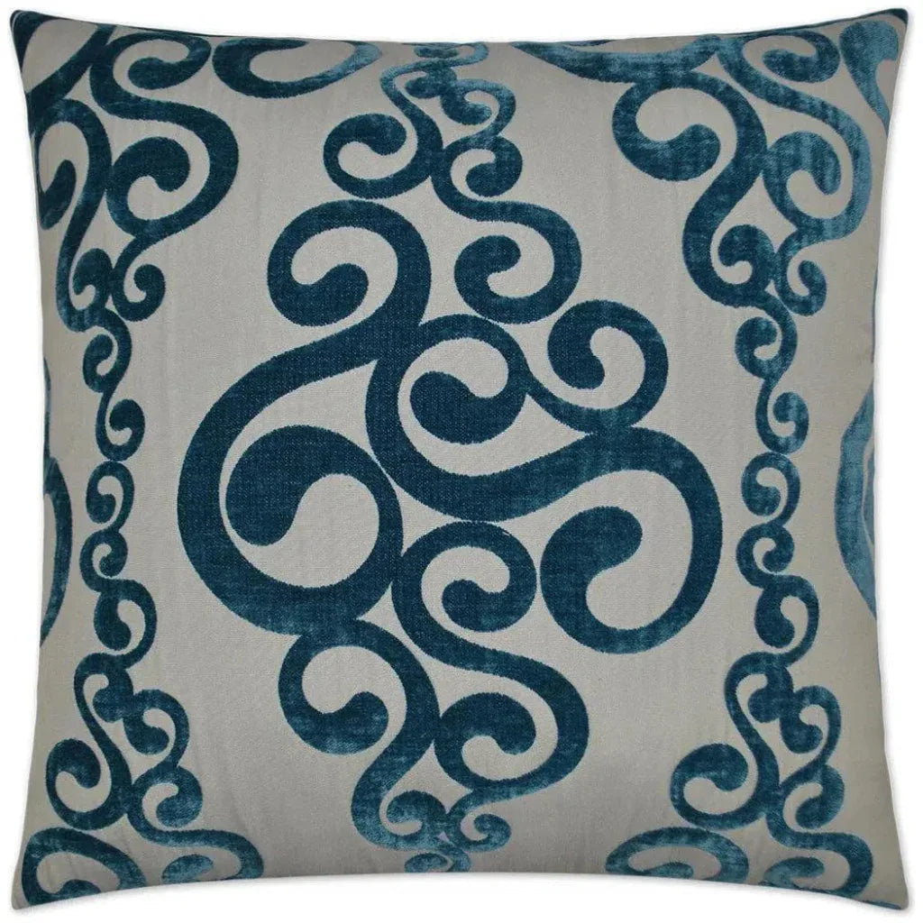 Harpo Peacock Blue Throw Pillow With Insert