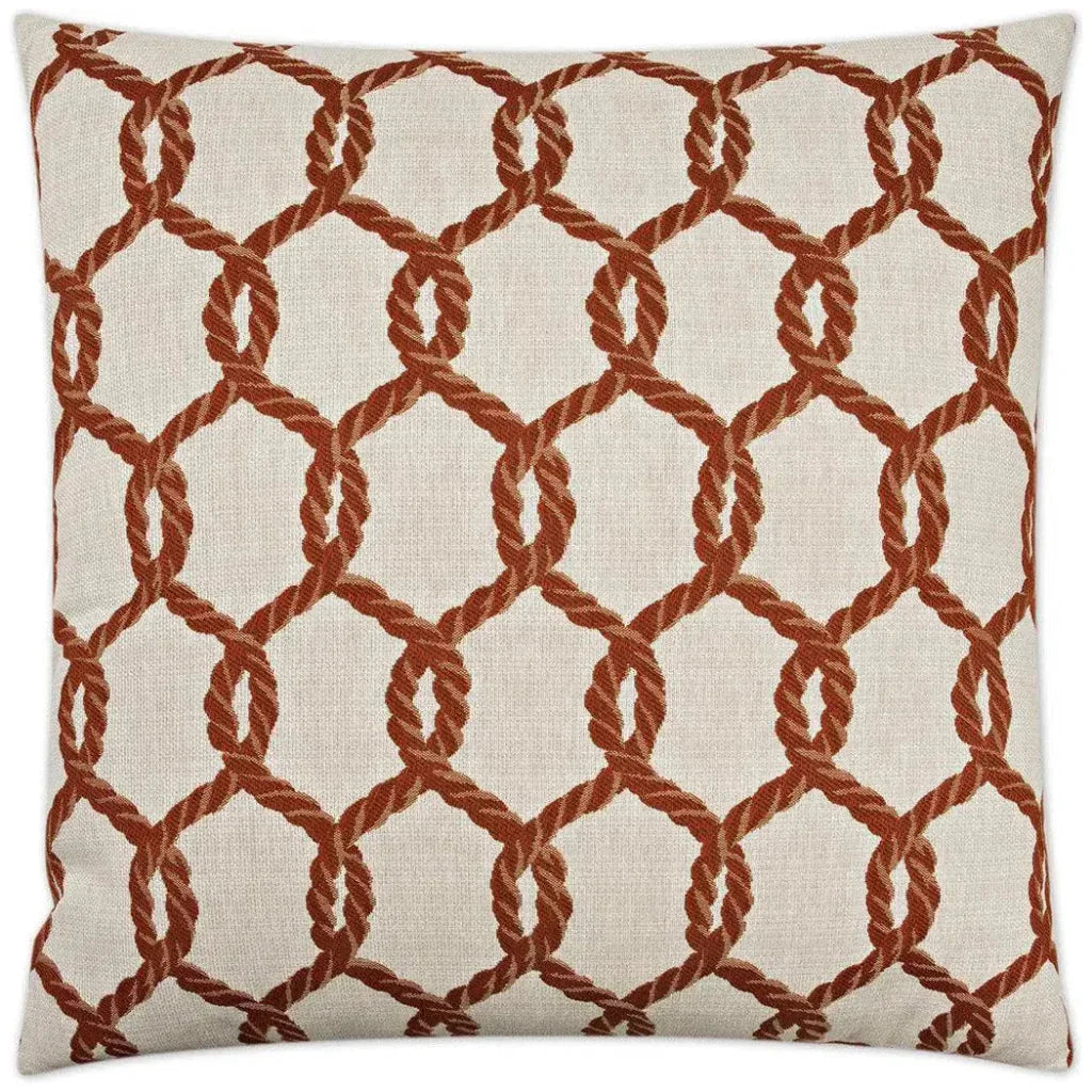 Hawser Red Throw Pillow With Insert