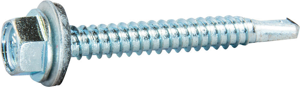 14-14 x 5 Hex Washer Head Self Drilling Screw w/ Neo Washer Zinc Plated