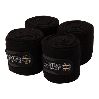 Huntley Equestrian Polo Fleece Wraps, Set of 4, Black