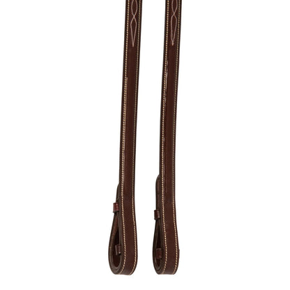 Huntley Equestrian Sedgwick Fancy Stitched Square Raised Laced Reins