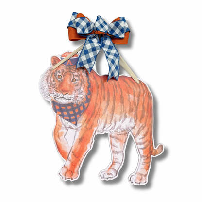 Orange & Blue Tiger Door Hanger