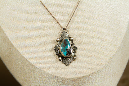Handmade Kingman Turquoise Sterling Silver Necklace