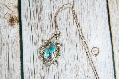 Handmade Kingman Turquoise Sterling Silver Necklace