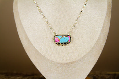 Handmade Sterling Silver Necklace Cotton Candy Dahlia