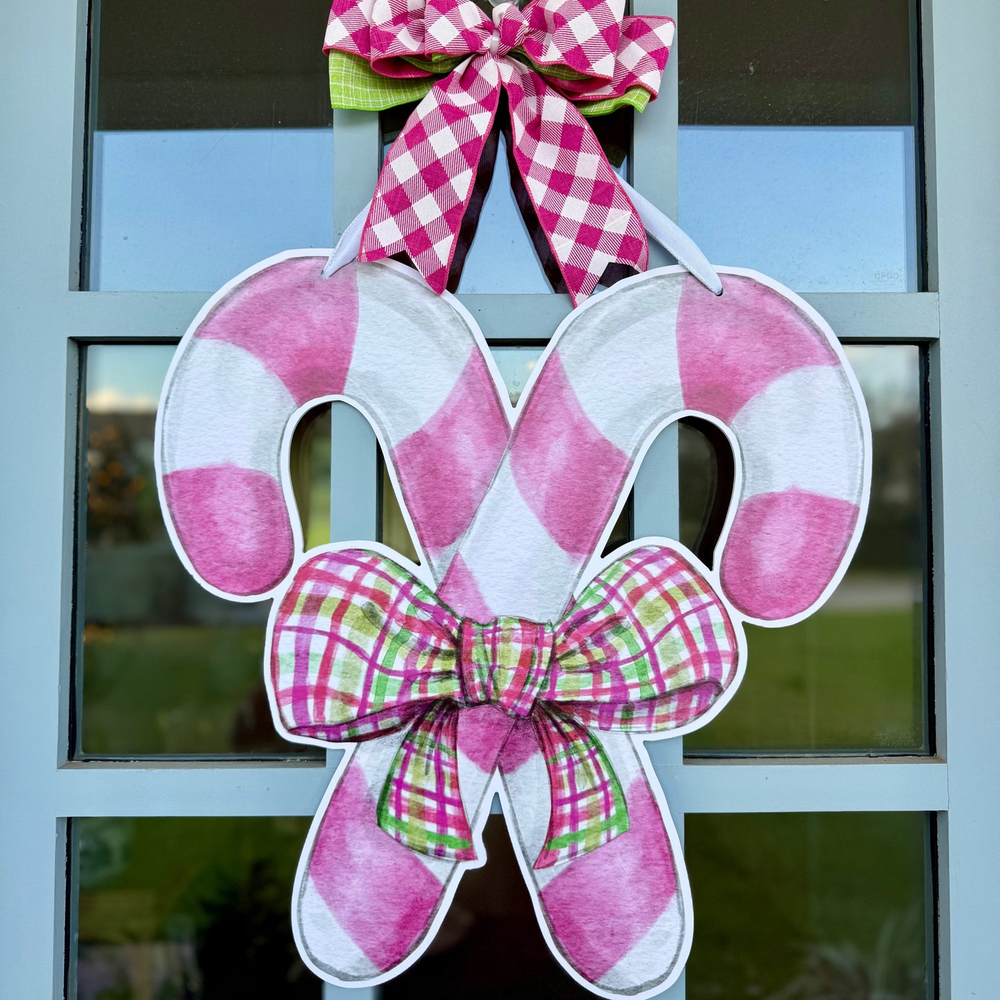 Candy Cane Duet Reversible Door Hanger