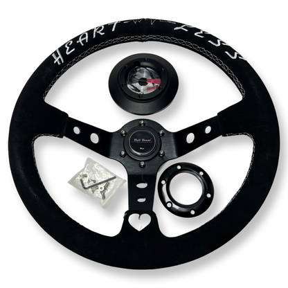 Heart 350mm Steering Wheel + Short Hub Adapter Kit For Mazda Miata RX-7 RX-8 MX-3 MX-6